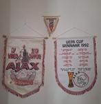 3 Ajax vaantjes/vaandels UEFA/KNVB cup, Verzenden, Gebruikt, Ajax, Vaantje of Sjaal