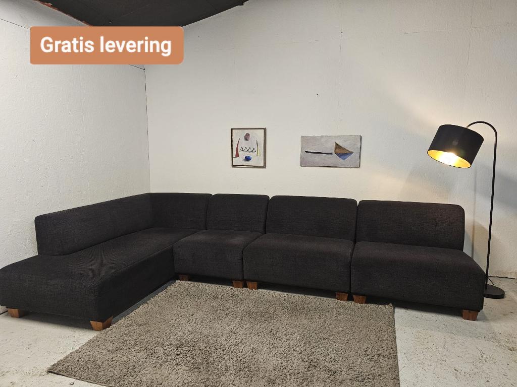 Montel Hoekbank Bruin Links | 355x260 cm – GRATIS LEVERING, Gebruikt, 300 cm of meer, Ophalen of Verzenden, Montel