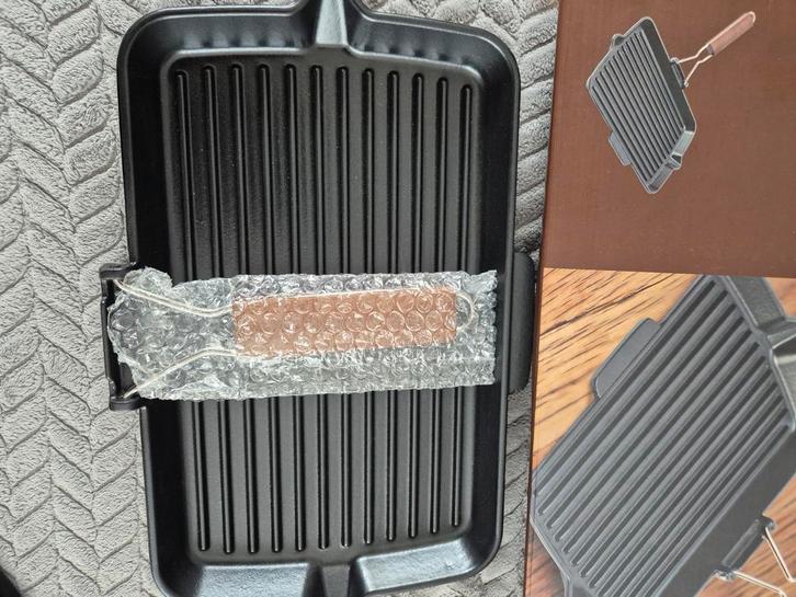 Fontignac Grillpan Gietijzer 34x21cm Nieuw, Huis en Inrichting, Keuken | Potten en Pannen, Nieuw, Koekenpan of Braadpan, Gietijzer