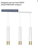 Prachtige zgan hang Lamp eetkamer  goud wit, Ophalen, Zo goed als nieuw, Metaal, Minder dan 50 cm