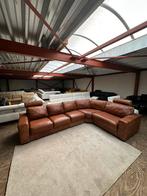 Cognac kleur leren hoekbank bankstel bank Z.G.A.N., 2871SK, Mariansoliak8@gmail.com, Ophalen of Verzenden, Zo goed als nieuw
