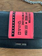 DENNY ROSE vegan leather tasje zwart met roze, Gaudi, Verzenden, Schoudertasje, Zwart