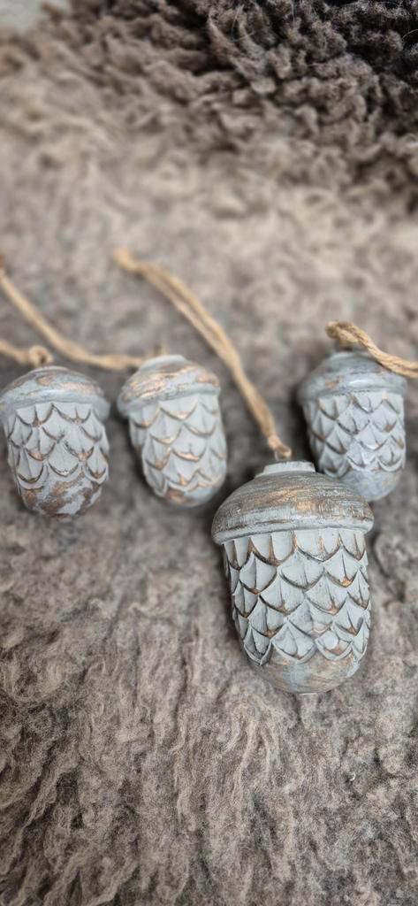 Houten Eikels Set - Decoratie, Antiek en Kunst, Antiek | Woonaccessoires, Ophalen of Verzenden