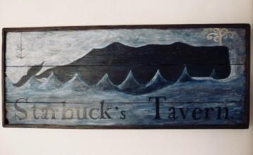 Handgeschilderd bord/antiek vintage sign / Starbuck's Tavern beschikbaar voor biedingen