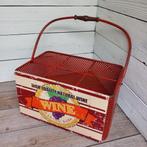 Retro metalen flessenrek voor 6 flessen., Ophalen of Verzenden