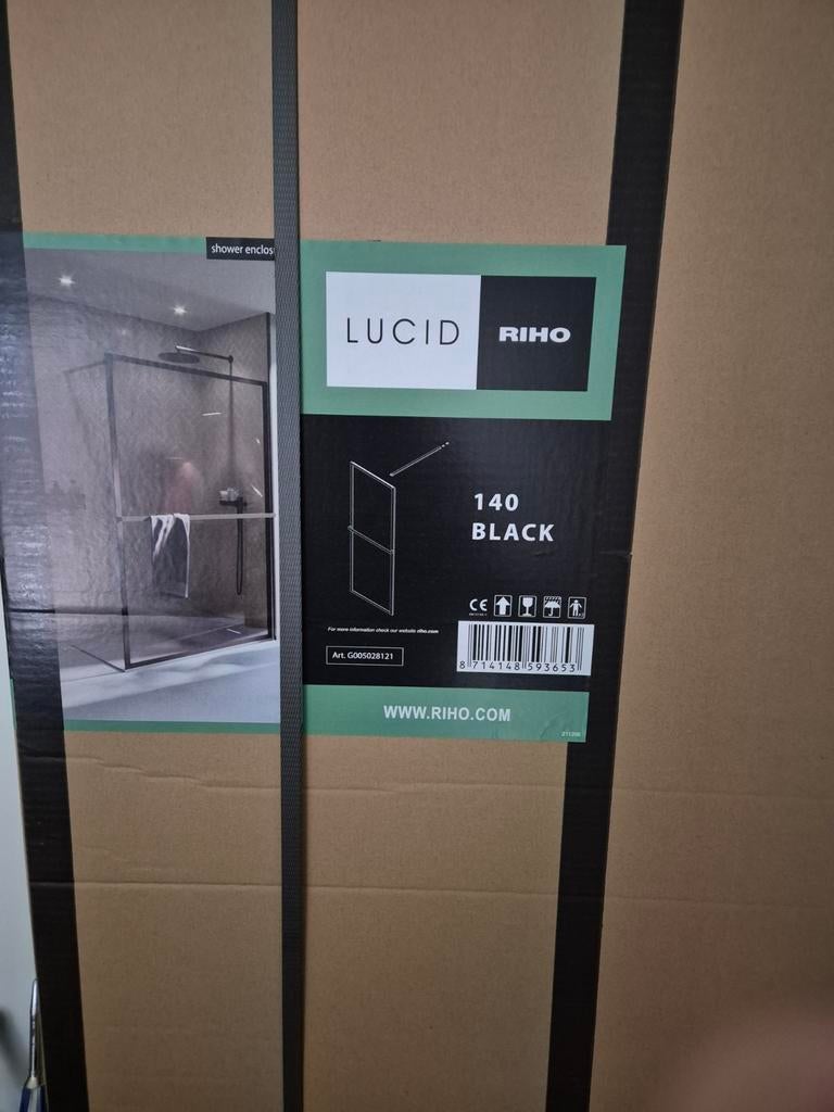 Riho Lucid 140 Black Inloopdouche, Ophalen, Nieuw