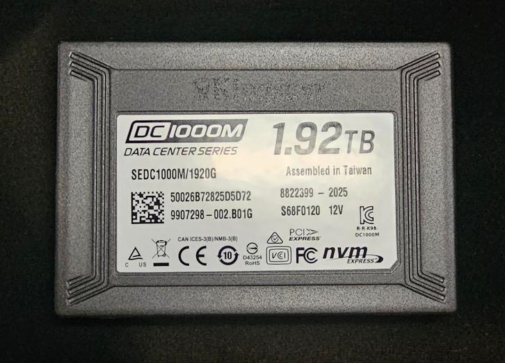 DC1000M U.2 1.92TB NVME SSD Enterprice Interface, Computers en Software, Harde schijven, Zo goed als nieuw, Server, Intern, SSD