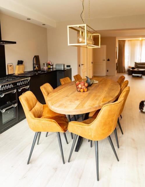 Mangohouten Eettafel Ovaal, Huis en Inrichting, Tafels | Eettafels, Gebruikt, 200 cm of meer, Vijf personen of meer, Ovaal, Ophalen