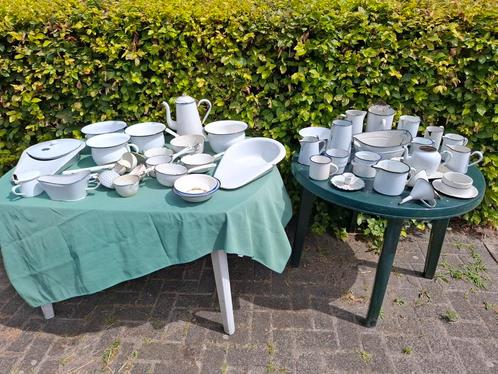 Partij Wit Emaille Keukengerei & Servies, Antiek en Kunst, Antiek | Emaille, Ophalen of Verzenden