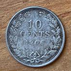 10 cent 1906 Wilhelmina, Postzegels en Munten, Ophalen, Zilver, 10 cent, Koningin Wilhelmina