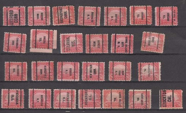 USA 26 zegels Golden gate verzameling precancels, Postzegels en Munten, Postzegels | Amerika, Gestempeld, Noord-Amerika, Ophalen of Verzenden