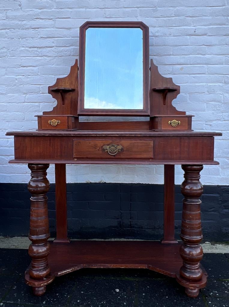 antiek mahonie kaptafel 92 cm breed, 140 cm hoog