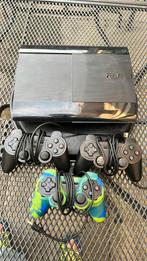 PS3 super slim met 3 controllers, Gebruikt, Met 2 controllers, Ophalen of Verzenden, 500 GB