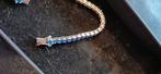 Prachtige tennisarmband blauwe stenen echt zilver, Verzenden, Nieuw, Met edelsteen, Zilver