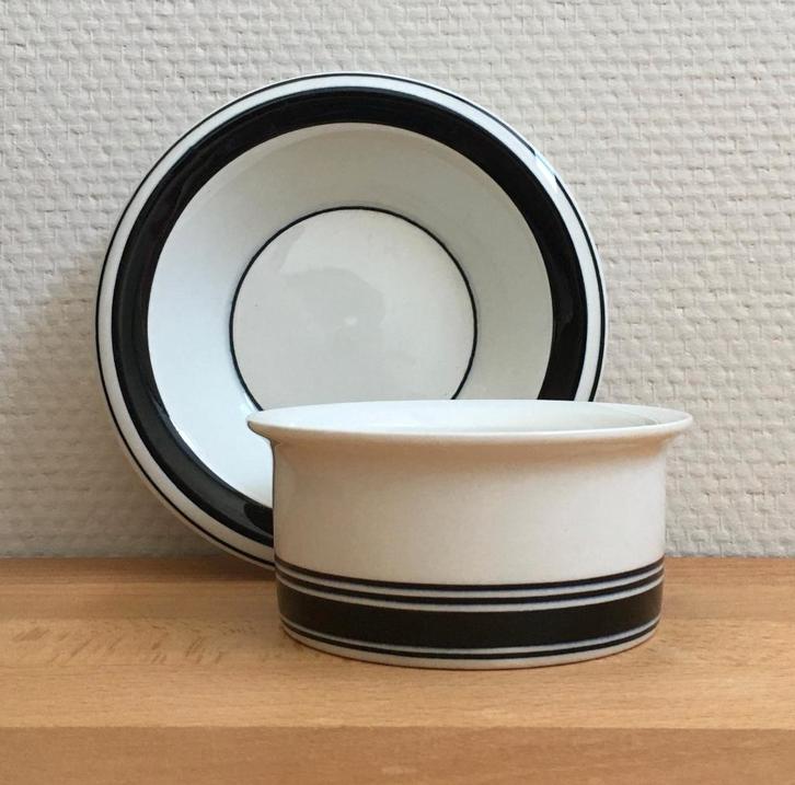 Arabia Finland Faenza schaaltjes, wit/zwart, Huis en Inrichting, Keuken | Servies, Zo goed als nieuw, Kom(men), Overige stijlen