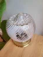 Vintage glazen Murano plafonnière plafondlamp glas & messing, Ophalen of Verzenden, Gebruikt, Glas, Vintage