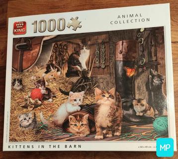 King Legpuzzel 1000 stukjes 'Kittens in the Barn'  beschikbaar voor biedingen