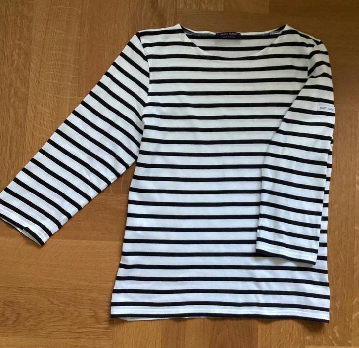 SAINT JAMES - Marnière Galathee II - Neige/Noir-, Kleding | Dames, T-shirts, Zo goed als nieuw, Maat 34 (XS) of kleiner, Wit, Lange mouw