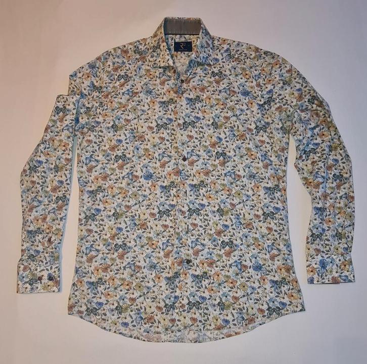 R2 Amsterdam - Overhemd - Bloemenprint - Maat 41, Kleding | Heren, Overhemden, Zo goed als nieuw, Halswijdte 41/42 (L), Overige kleuren