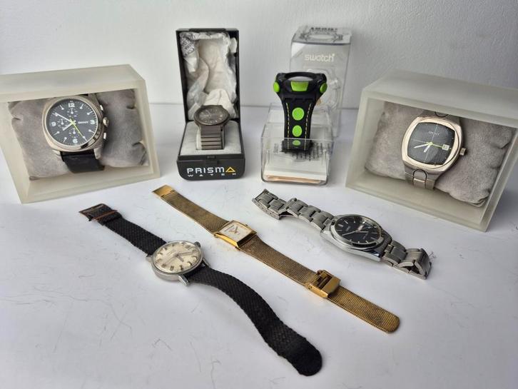 Partij horloges, Sieraden, Tassen en Uiterlijk, Horloges | Heren, Gebruikt, Polshorloge, Overige merken, Overige materialen, Overige materialen