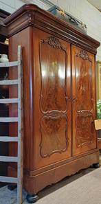 Antieke/Brocante mahonie kast, Demontabele kledingkast🤎, Ophalen of Verzenden