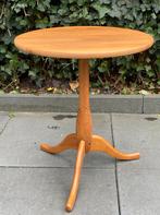 Vintage Rond Bijzettafeltje Plantentafeltje Wijntafel Hout, Ophalen