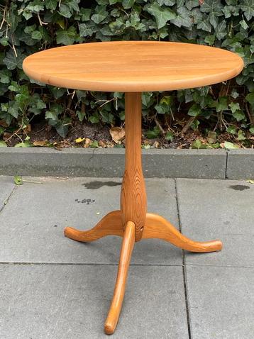 Vintage Rond Bijzettafeltje Plantentafeltje Wijntafel Hout beschikbaar voor biedingen