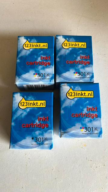 Printer cartridges 301xl (zwart en kleur), totaal 4 stuks beschikbaar voor biedingen