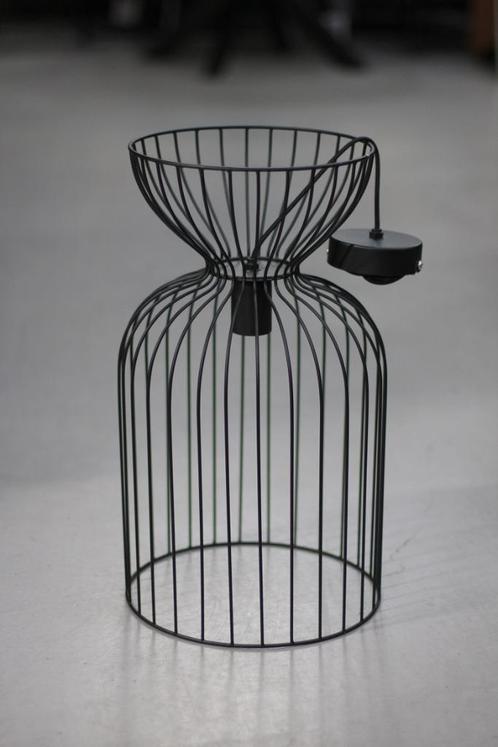 Hippe zwarte metalen hanglamp LAZAR Light & Living draadlamp, Huis en Inrichting, Lampen | Hanglampen, Zo goed als nieuw, Metaal