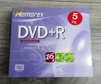 DVD+R 5 stuks 16X 4,7GB, Ophalen of Verzenden, Nieuw, Dvd, Memorex
