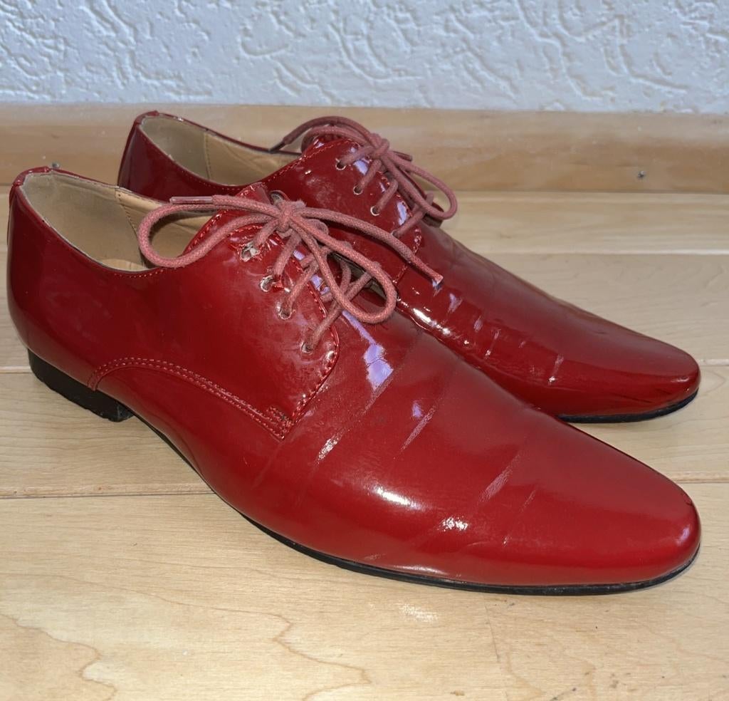 Alexander Dobell veterschoenen maat 40 1/2 wijnrood lakleer, Overige kleuren, Verzenden, Alexander Dobell, Gedragen