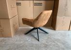 fauteuil las velours velvet cognac goud, Ophalen of Verzenden, Zo goed als nieuw, Minder dan 10 m², Laminaat