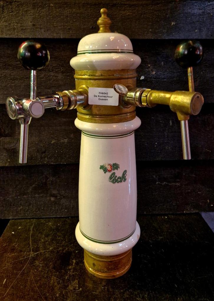 Grolsch Bier tap 2 kranen porselein (FH6042), Verzamelen, Biermerken, Gebruikt, Reclamebord, Plaat of Schild, Overige merken, Ophalen