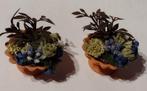 terra cotta plantenbak op voet met planten / miniatuur, Ophalen, Nieuw, Decoratie