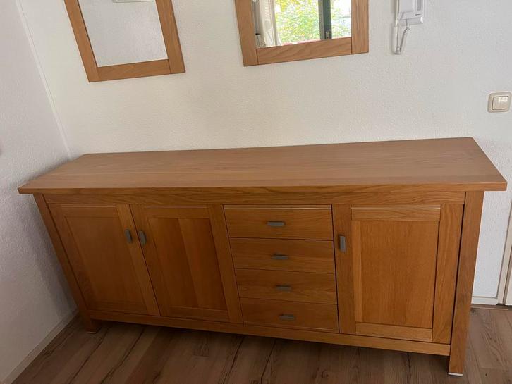 Licht Eiken Dressoir - 2 Meter Lang, Huis en Inrichting, Kasten | Dressoirs, Gebruikt, 200 cm of meer, 25 tot 50 cm, Met lade(s)