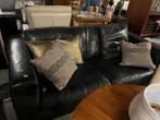 Zwart leren bank Machalke, Gebruikt, 150 tot 200 cm, Tweepersoons, 75 tot 100 cm