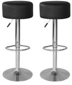 Elegante Barkrukken met Zwarte Zitting en Verstelbare Hoogte, Ophalen, Kunststof, 60 tot 90 cm, Nieuw