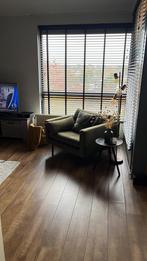 Groene velvet Fauteuil ca. 100cm x 100cm, Ophalen, Zo goed als nieuw, 75 tot 100 cm