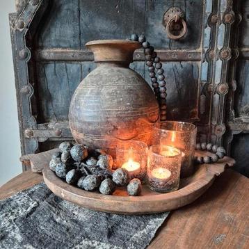 Nepalese kruik, landelijke set, woonketting, shabby doek beschikbaar voor biedingen