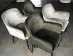 Vier mooie eetkamerstoelen, Huis en Inrichting, Stoelen, Ophalen, Gebruikt, Grijs, Vier