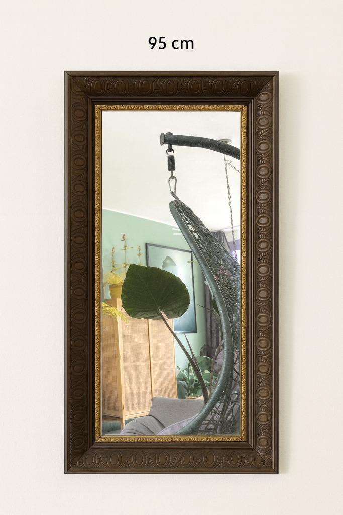 klassieke spiegel met rijk gedecoreerde donkerbruine, Huis en Inrichting, Woonaccessoires | Spiegels, Zo goed als nieuw, Minder dan 100 cm