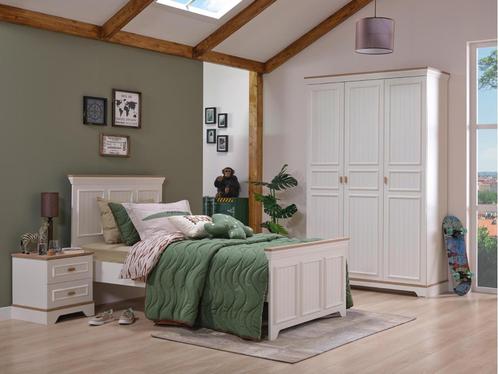 Monte 2-persoonsbed - 140x200 - Wit/beige, Huis en Inrichting, Slaapkamer | Bedden