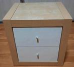 Ikea nachtkastje Beuken met Witte Laden, Ophalen, Minder dan 45 cm, Zo goed als nieuw, Minder dan 55 cm