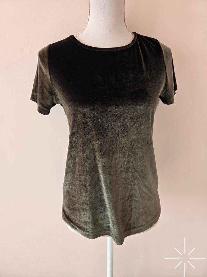 Velvet / fluweel topje dames | Costes, Kleding | Dames, Tops, Zo goed als nieuw, Maat 34 (XS) of kleiner, Groen, Korte mouw, Ophalen of Verzenden