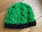Groene muts met zwarte rand, handgemaakt, kindermuts, Jongen of Meisje, Handgemaakt, Nieuw, Ophalen of Verzenden