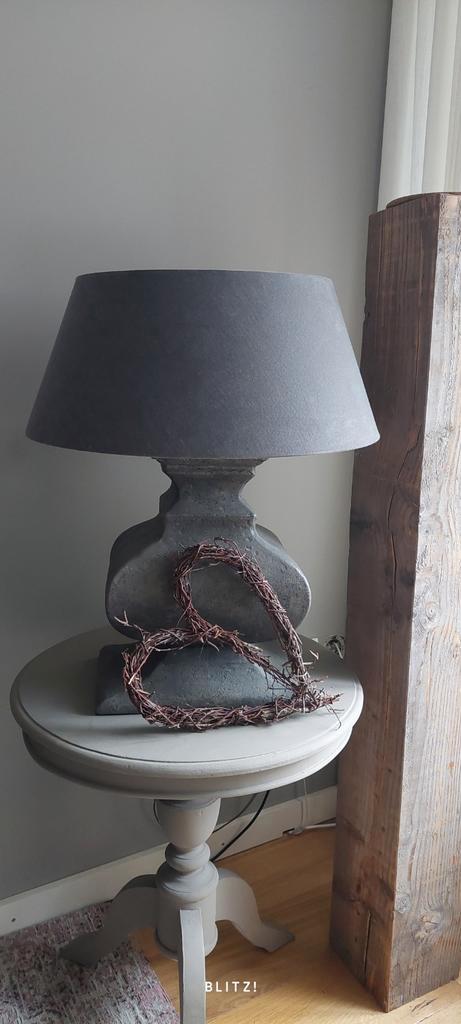 Landelijke Lamp met Grijze Kap, Antiek en Kunst, Antiek | Lampen, Ophalen