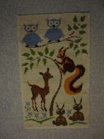 smyrna tapijt dieren handgeknoopt jaren 80, 50 tot 100 cm, 100 tot 150 cm, Rechthoekig, Ophalen of Verzenden