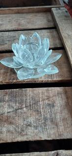 Glazen Lotus Kandelaar, Huis en Inrichting, Woonaccessoires | Kandelaars en Kaarsen, Ophalen of Verzenden