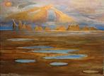 Abstract Landschap Acryl Schilderij 90x70, Ophalen of Verzenden