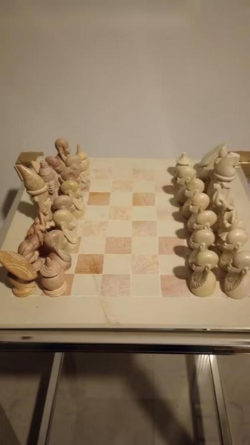 stenen schaakset Afrikaanse stijl schaken steen schaak set, Hobby en Vrije tijd, Gezelschapsspellen | Bordspellen, Gebruikt, Een of twee spelers